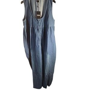 Stylewe Blue Denim Sleeveless Empire Waist Maxi Dress XL NWT